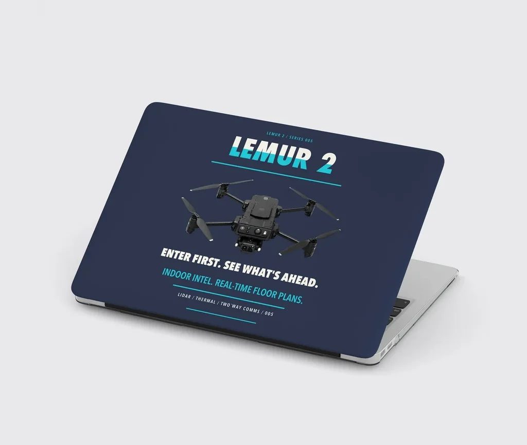 BRINC LEMUR 2 design on navy blue MacBook case