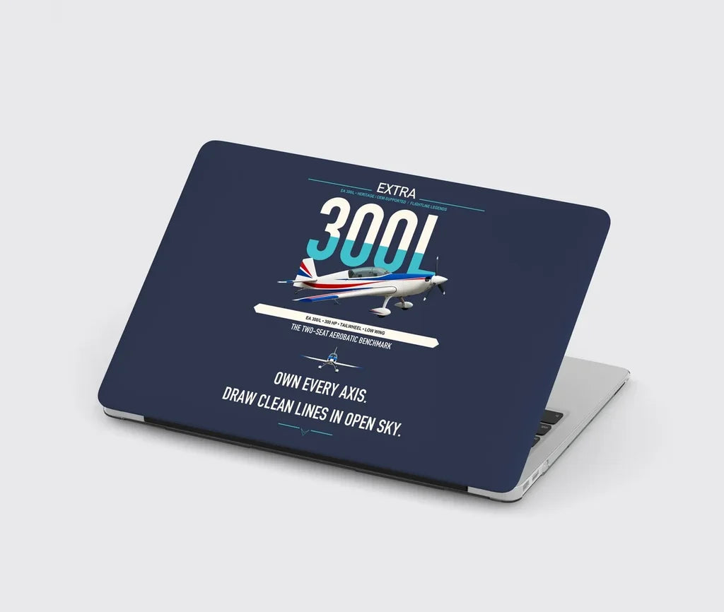 Extra 300L design on navy blue MacBook case