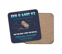 Thumbnail for Autel EVO II Dual 640T V3 design on navy blue 1 piece coaster