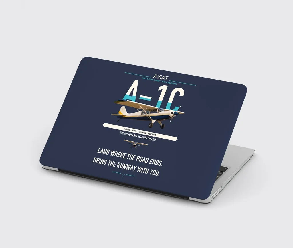 Aviat Husky A-1C-180 design on navy blue MacBook case