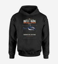Thumbnail for Bell 505 design on black double-side hoodie, single-side print