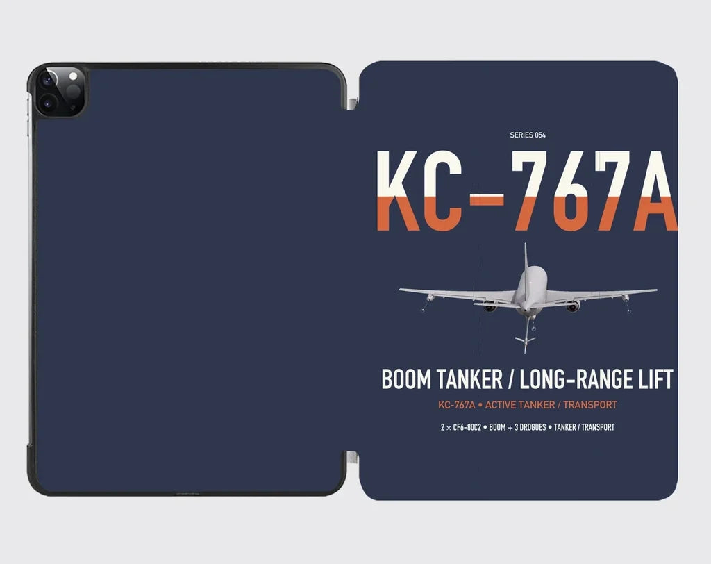 Boeing KC-767A design on navy blue ipad tablet case