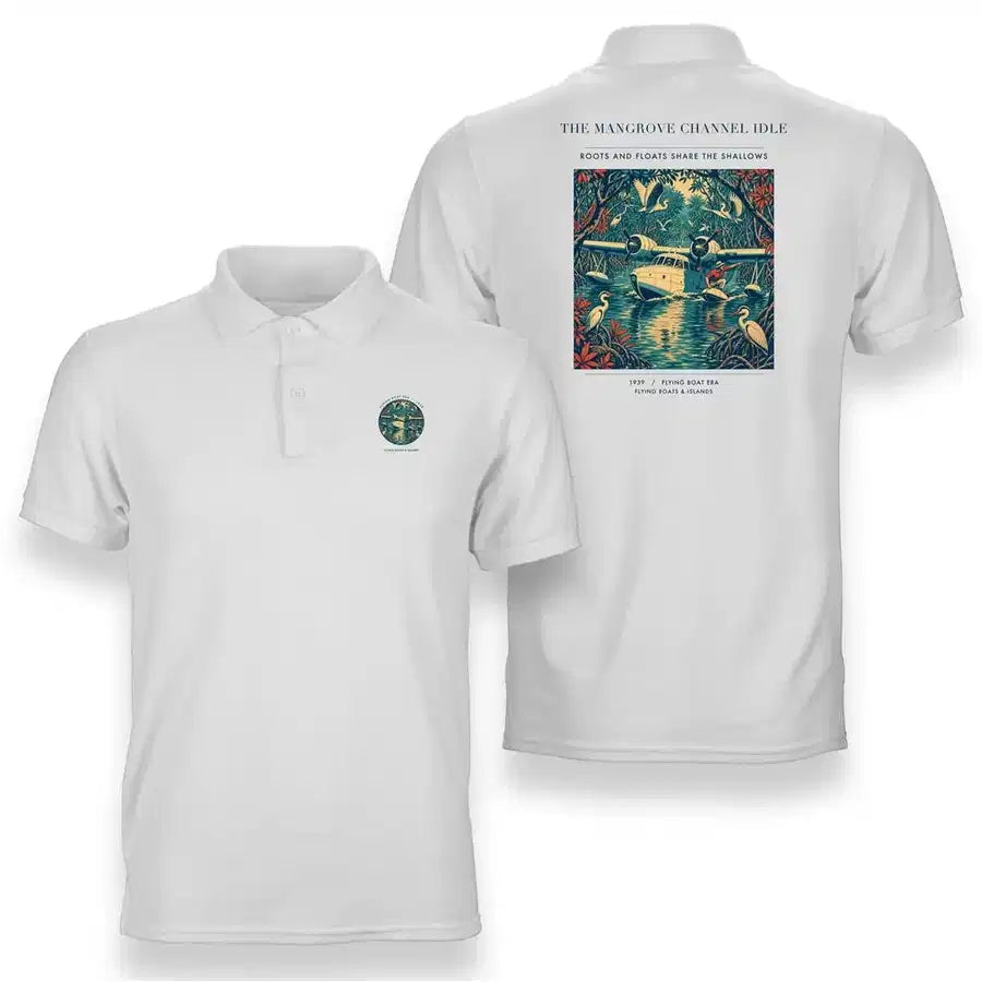 VINTAGE G4401 - The Mangrove Channel Idle - Double-Side Polo T-Shirt design on white