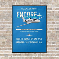 Thumbnail for Cessna Citation Encore+ vertical canvas print - framed - turquoise background