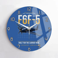 Thumbnail for F6F-5 Hellcat design on blue no frame wall clock