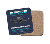 Thumbnail for BRINC Responder design on navy blue 1 piece coaster