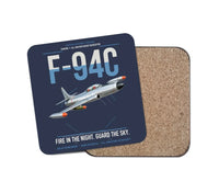 Thumbnail for F-94C Starfire design on navy blue 1 piece coaster