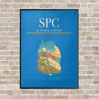 Thumbnail for La Palma Airport SPC vertical canvas print - framed - turquoise background