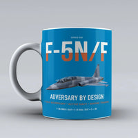 Thumbnail for F-5N F Adversary design on turquoise ceramic mug, double-side print