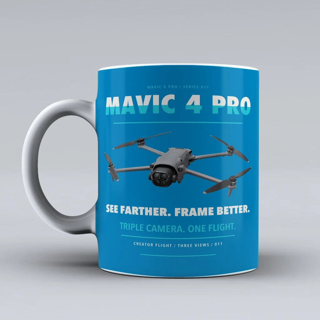 Mavic 4 Pro Mug design on turquoise dji