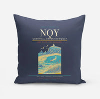 Thumbnail for Cornwall Airport Newquay (NQY) design on navy blue pillow