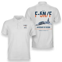 Thumbnail for F-5N F Adversary design on white double-side polo t-shirt, double-side print