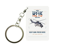Thumbnail for Airbus H215 design on white designed key chain, double-side print
