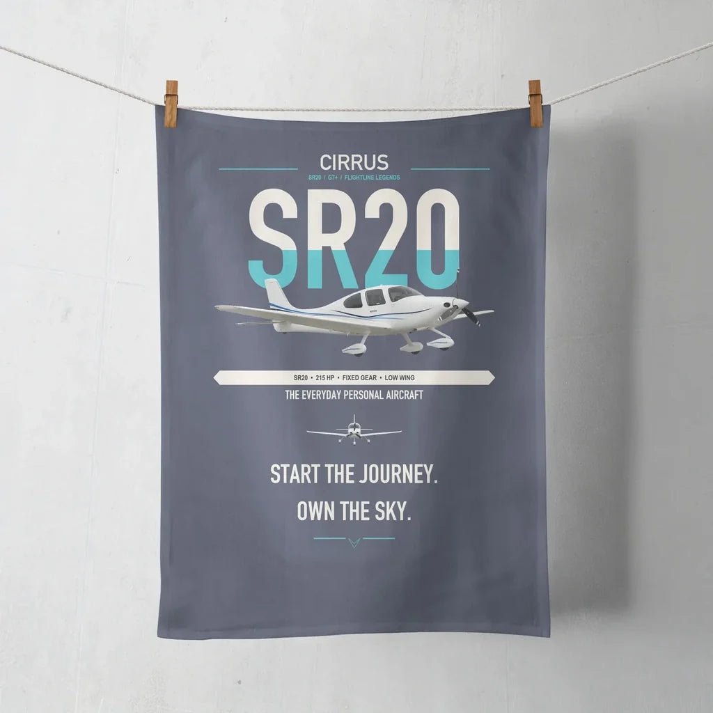 Cirrus SR20 design on navy blue towel