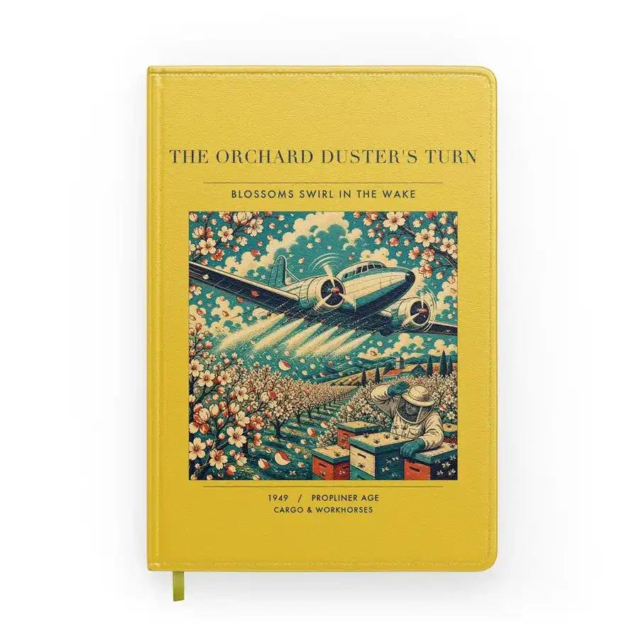 VINTAGE G4386 - The Orchard Duster's Turn - Designed Notebooks design on yellow