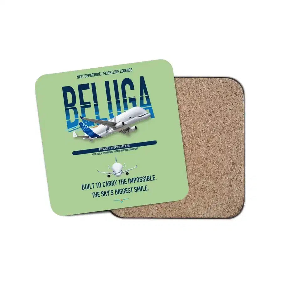 Airbus BelugaXL / A330-743L design on light green 1 piece coaster