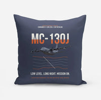Thumbnail for MC-130J COMMANDO II design on navy blue pillow