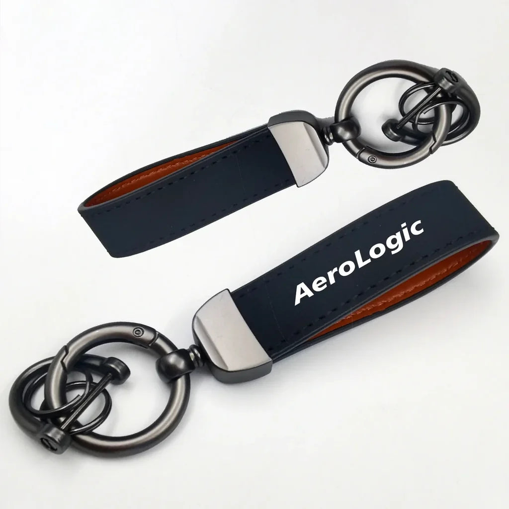 Aerologic Airlines Horseshoe Buckle key chain in navy blue