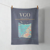 Thumbnail for Vigo Airport (VGO) design on navy blue towel