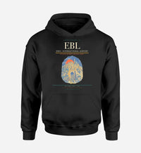 Thumbnail for Erbil International Airport (EBL) design on black hoodie single-side print