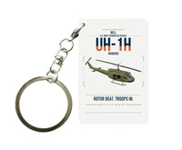 Thumbnail for Bell UH-1H Iroquois design on white designed key chain, double-side print