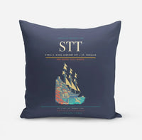 Thumbnail for Cyril E. King Airport (STT) design on navy blue pillow