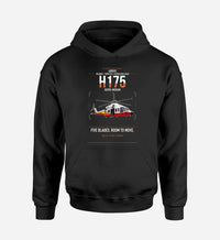 Thumbnail for Airbus H175 design on black double-side hoodie, single-side print