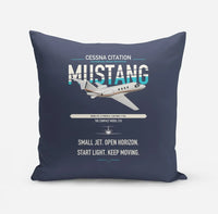 Thumbnail for Cessna Citation Mustang design on navy blue pillow