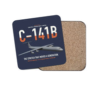 Thumbnail for C-141B Starlifter design on navy blue 1 piece coaster