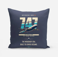 Thumbnail for Boeing 747-200B design on navy blue pillow