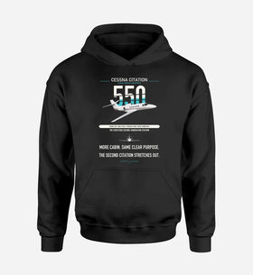 Single-Side Printing — Cessna Citation 550 - Citation II Double-Side Hoodie