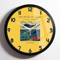Thumbnail for VINTAGE G4152 - The River Of Lights - Designed Wall Clocks design on yellow framed