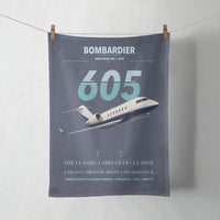 Thumbnail for Bombardier Challenger 605 design on navy blue towel