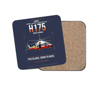 Thumbnail for Airbus H175 design on navy blue 1 piece coaster
