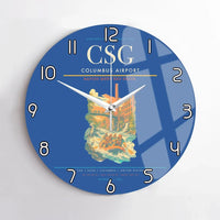 Thumbnail for Columbus Airport (CSG) design on blue no frame wall clock