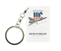 Thumbnail for Dassault Mirage IIIC design on white designed key chain, double-side print