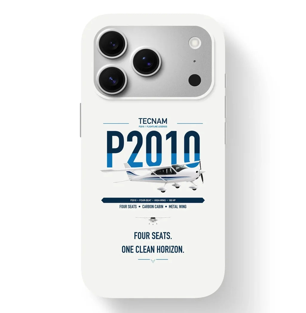 Tecnam P2010 design on white magsafe iphone case, for iPhone 17 Pro