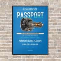 Thumbnail for PASSPORT vertical canvas print - framed - turquoise background