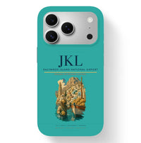 Thumbnail for Kalymnos Airport (JKL) design on turquoise iPhone 17 Pro MagSafe case