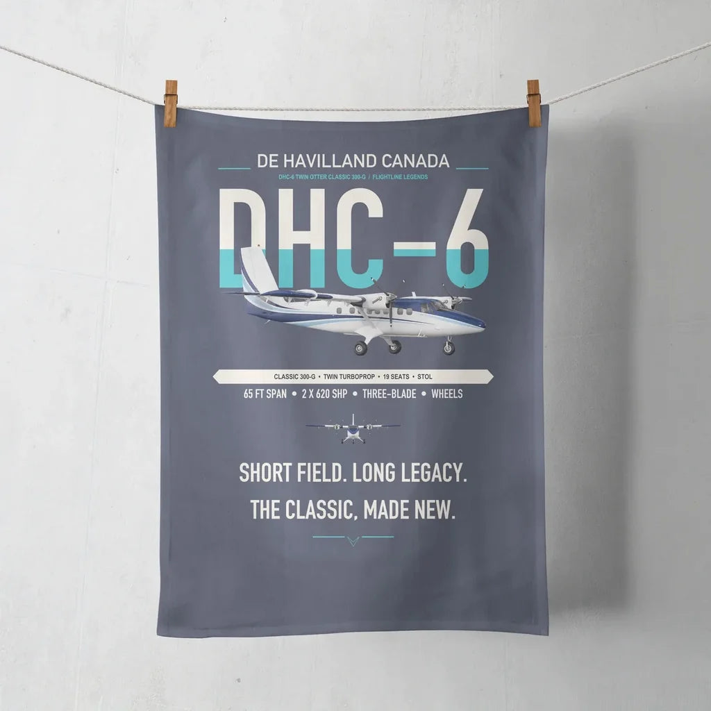 DHC-6 Twin Otter Classic 300-G design on navy blue towel