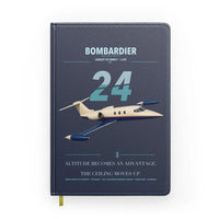 Thumbnail for Bombardier Learjet 24 design on navy blue notebook