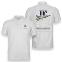 Thumbnail for Dassault Mirage IIIC design on white double-side polo t-shirt, double-side print