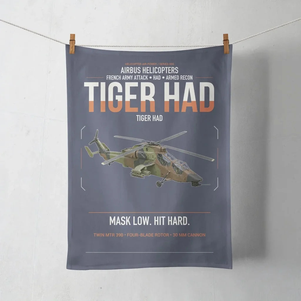 Airbus Helicopters Tiger HAD design on navy blue towel