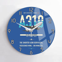 Thumbnail for Airbus A310-300 design on blue no frame wall clock