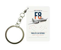 Thumbnail for Gloster Meteor F8 design on white designed key chain, double-side print