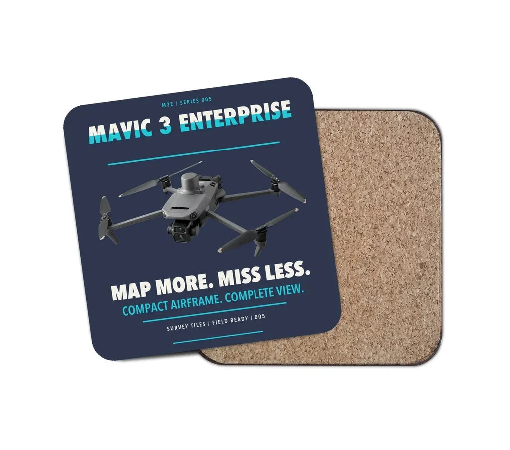 DJI Mavic 3 Enterprise design on navy blue 1 piece coaster