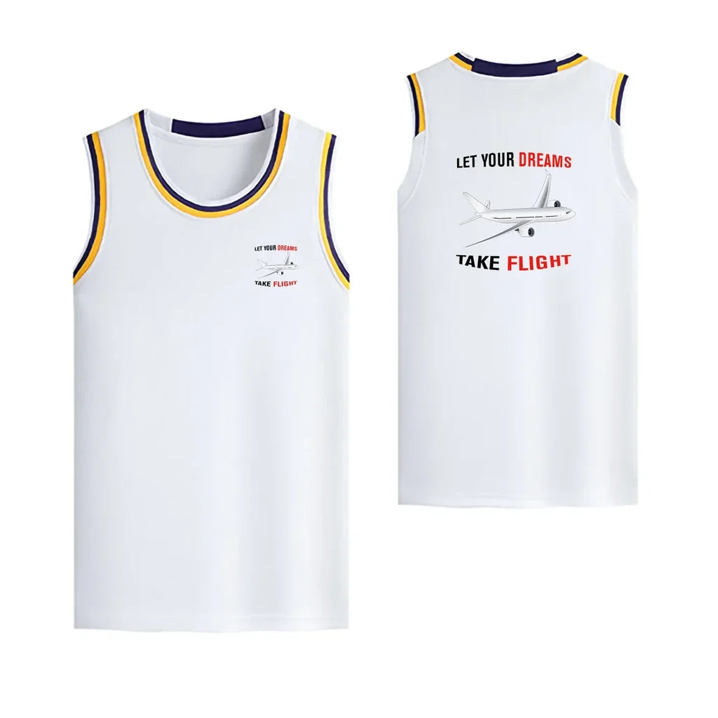 Let Your Dreams Take Flight Designed Basketball Style Sports Tank Tops - view 16