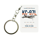 Thumbnail for KC-97L STRATOFREIGHTER design on white designed key chain, double-side print