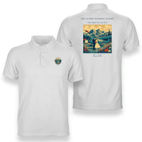Thumbnail for VINTAGE G4345 - The Summit Wedding Flight - Double-Side Polo T-Shirt design on white