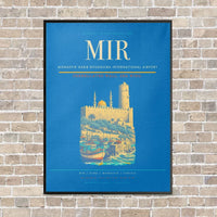 Thumbnail for Monastir Habib Bourguiba International Airport MIR vertical canvas print - framed - turquoise background